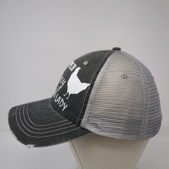 Super Sexy Chicken Lady Trucker Hat Gray OS Adjustable Mesh Back Distressed - Picture 3 of 8